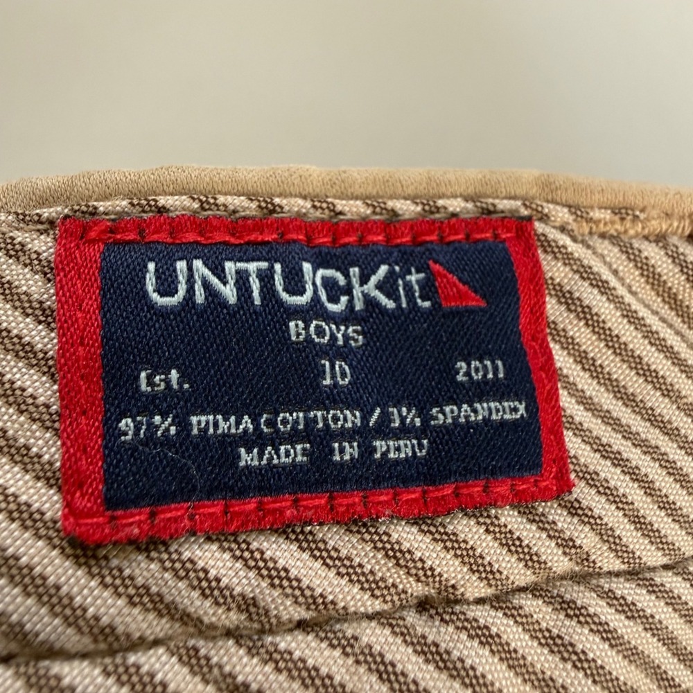 UNTUCKit Boys Tan Khaki Chino Shorts Pima Cotton Spandex Size 10‎ - Picture 4 of 10